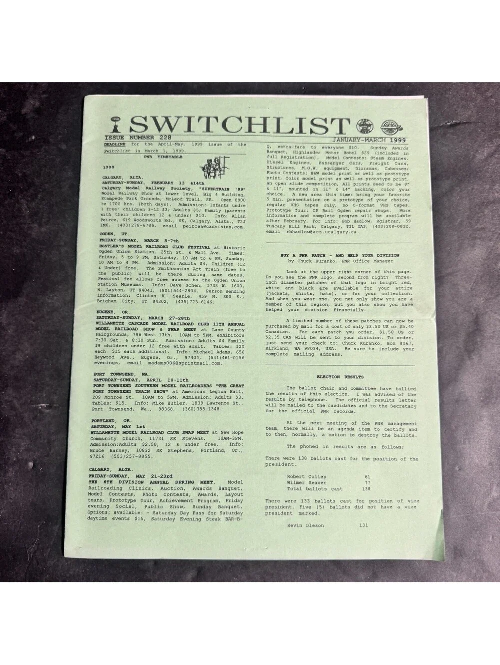 Vintage Switchlist Pamphlet Lot Pacific Northwest Region NMRA 1997-2003 Railway